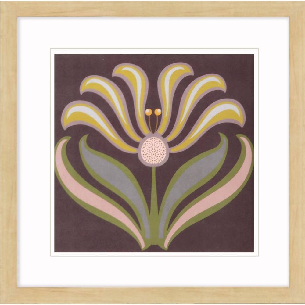 Graphic Folk Flower Framed Art - Set of Four