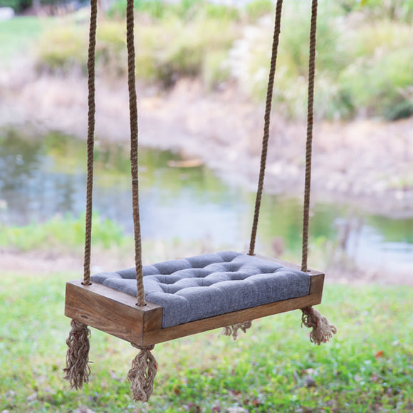 Padded Wooded Single Seat Swing