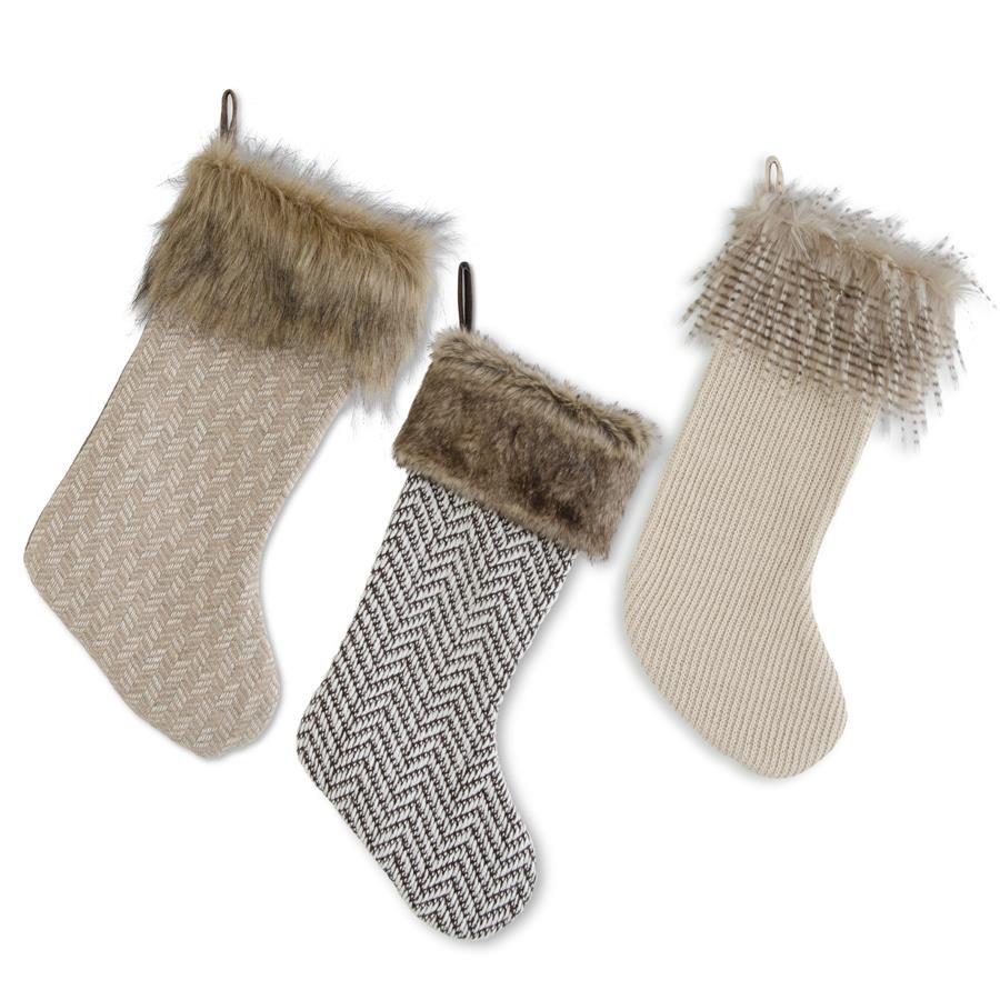 Fabric Stockings with Vegan Fur Trim