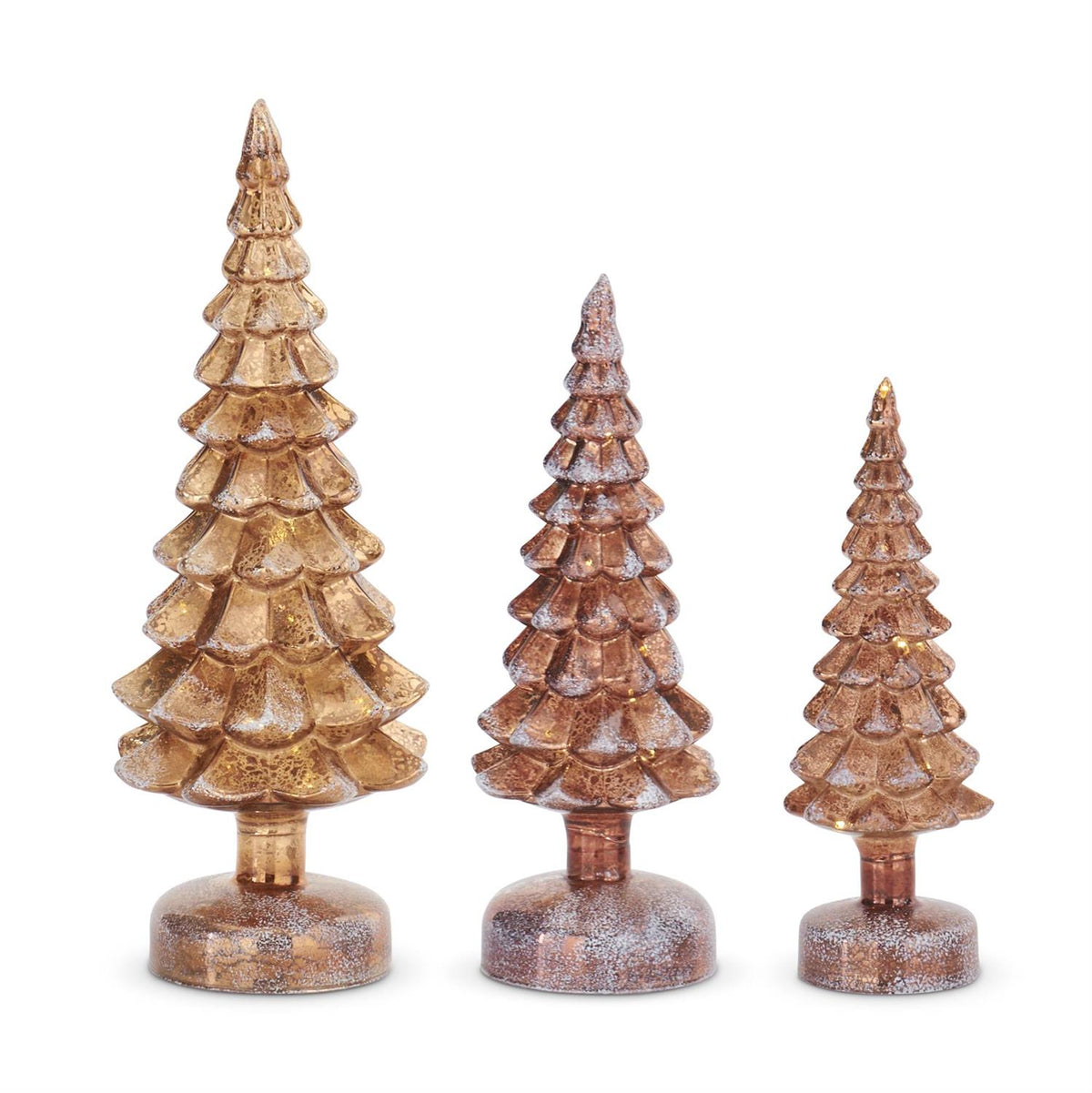 LED Rotating Frosted Copper Glass Trees