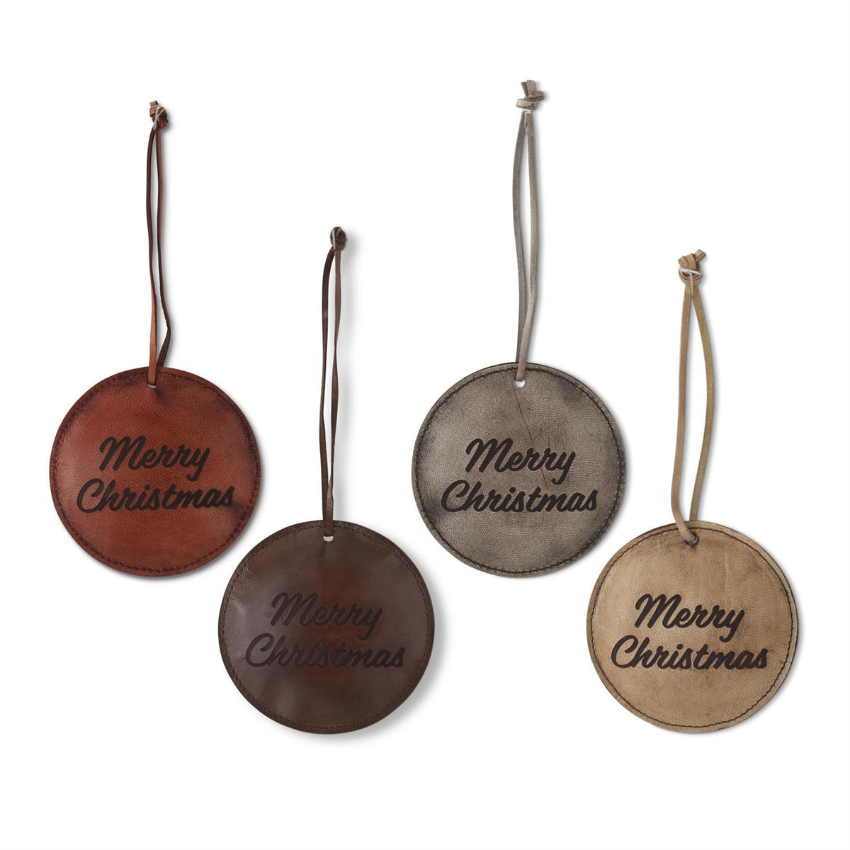 Leather Merry Christmas Engraved Ornaments