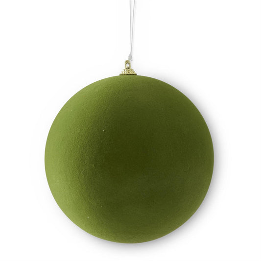Green Velvet Shatterproof Round Ornament