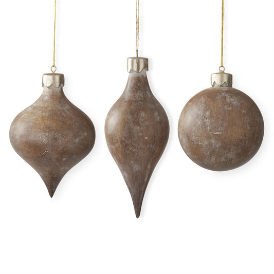 Assorted Brown Resin Wood Ornaments
