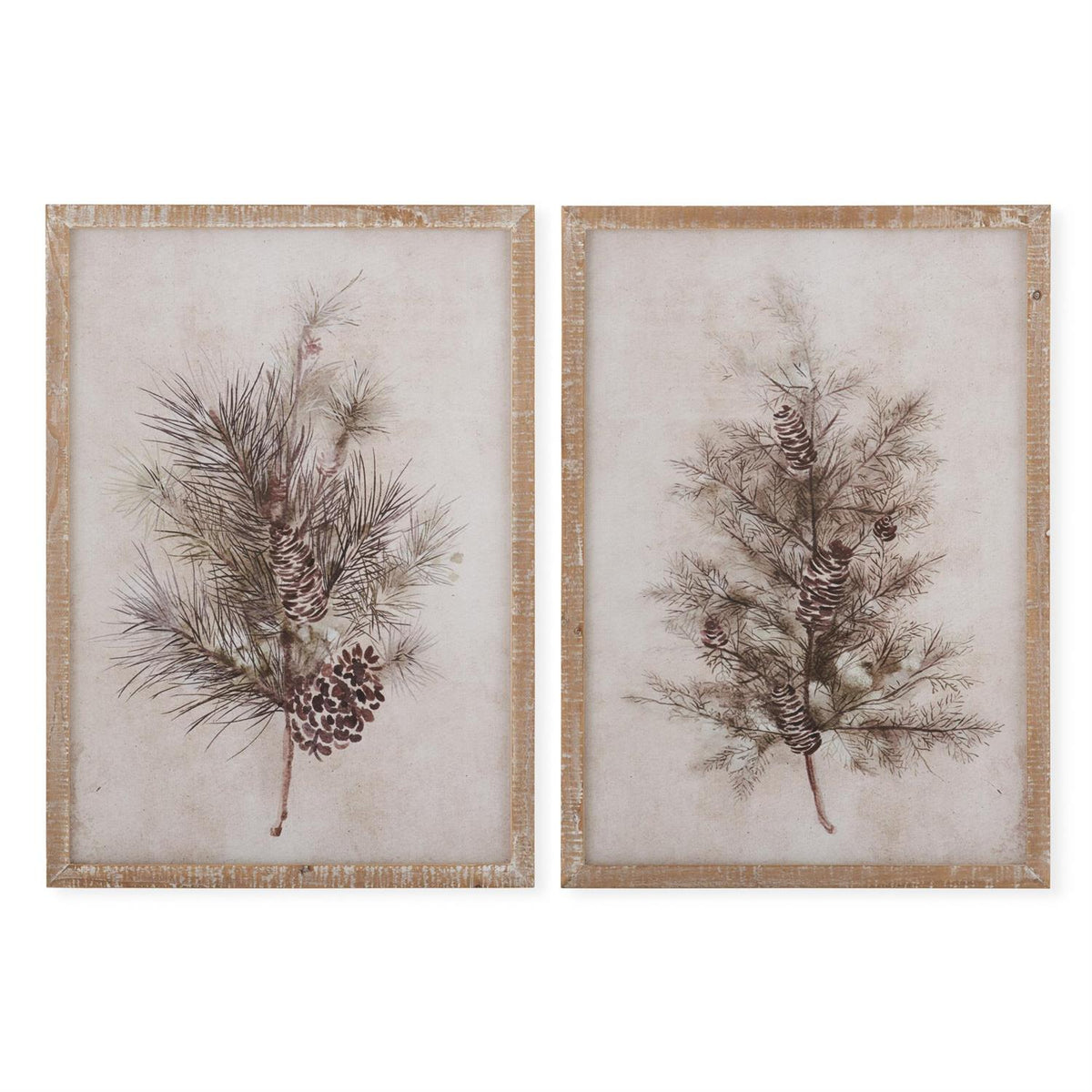 Whitewashed Wood Framed Pine Prints