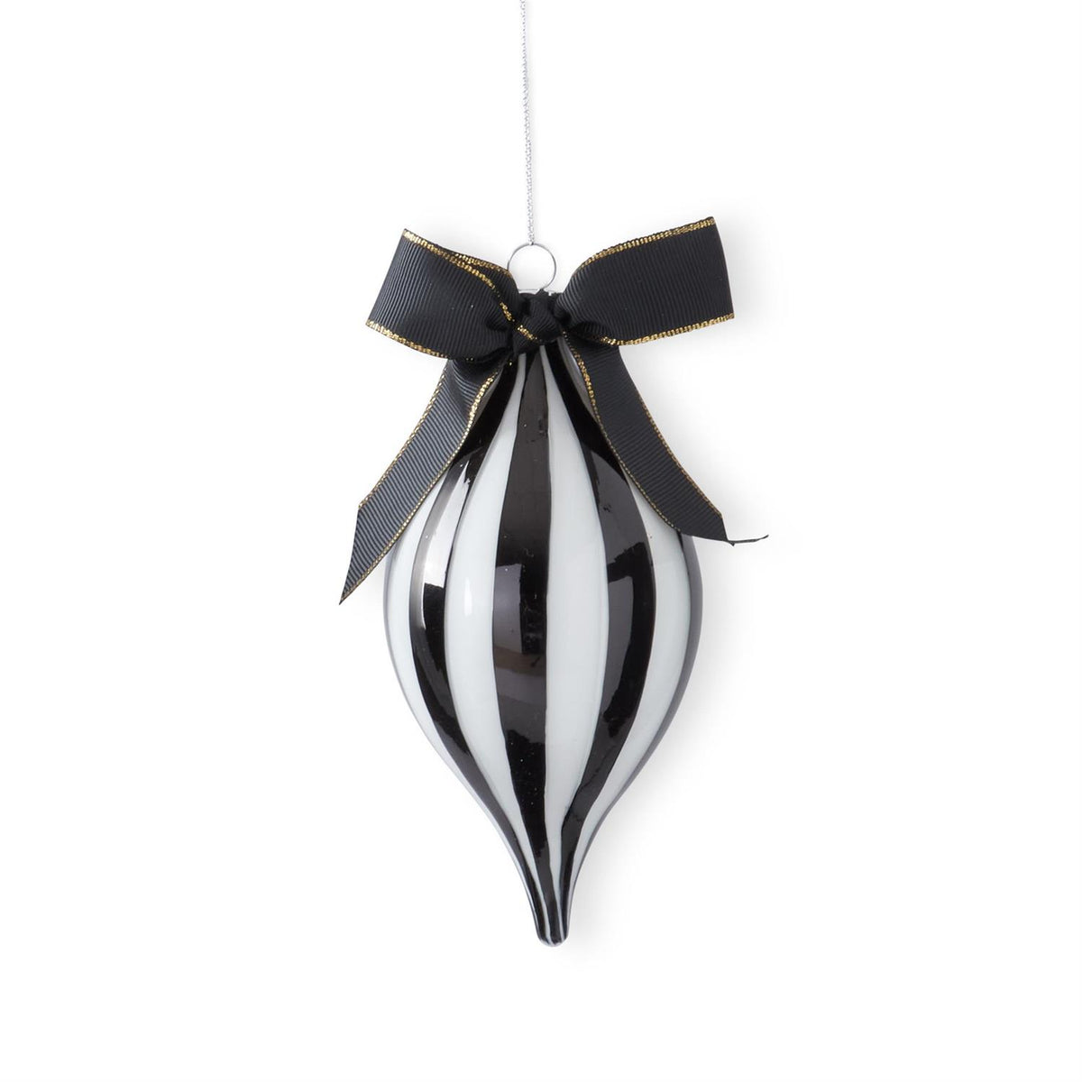 Black & White Teardrop Ornament