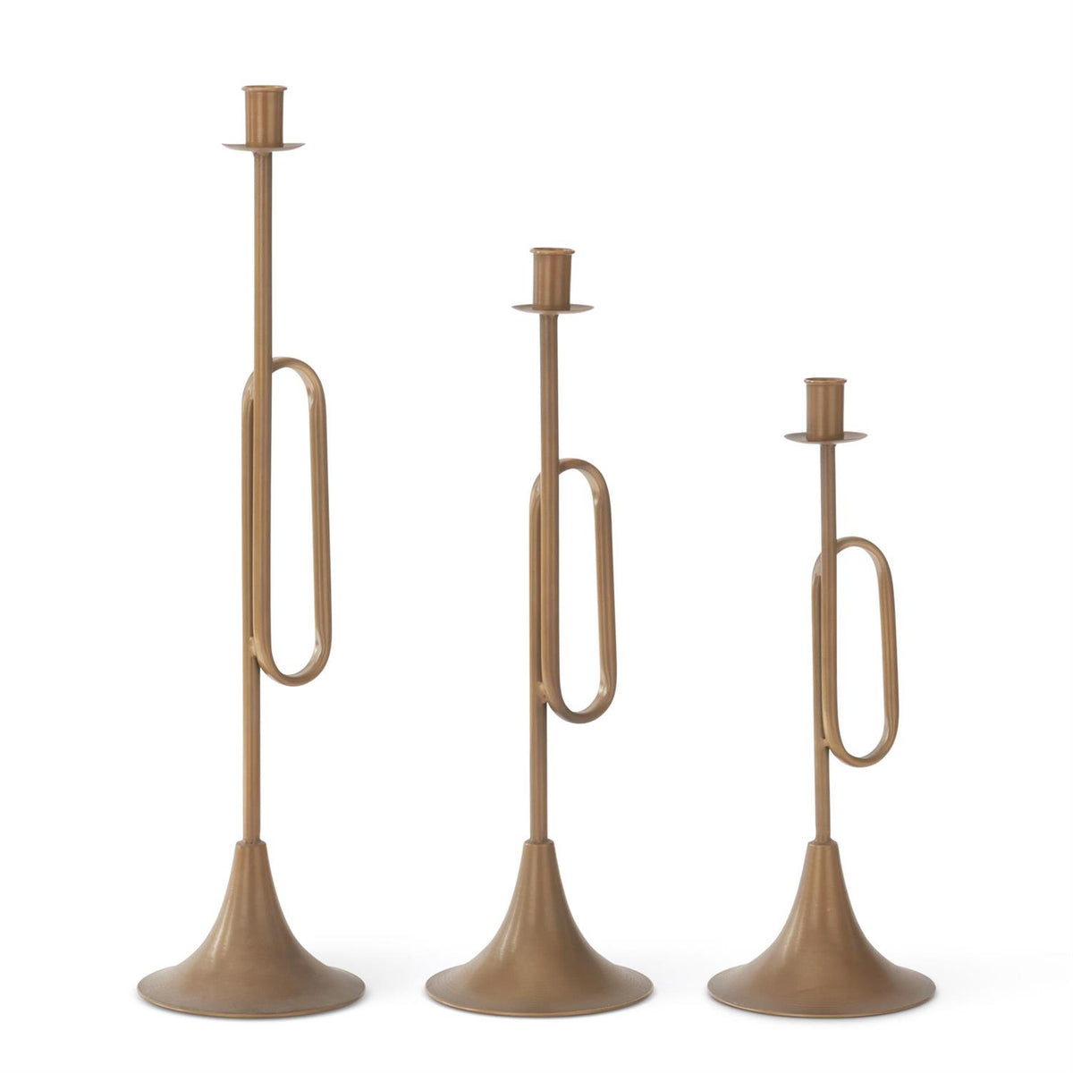 Gold Trumpet Taper Candleholders