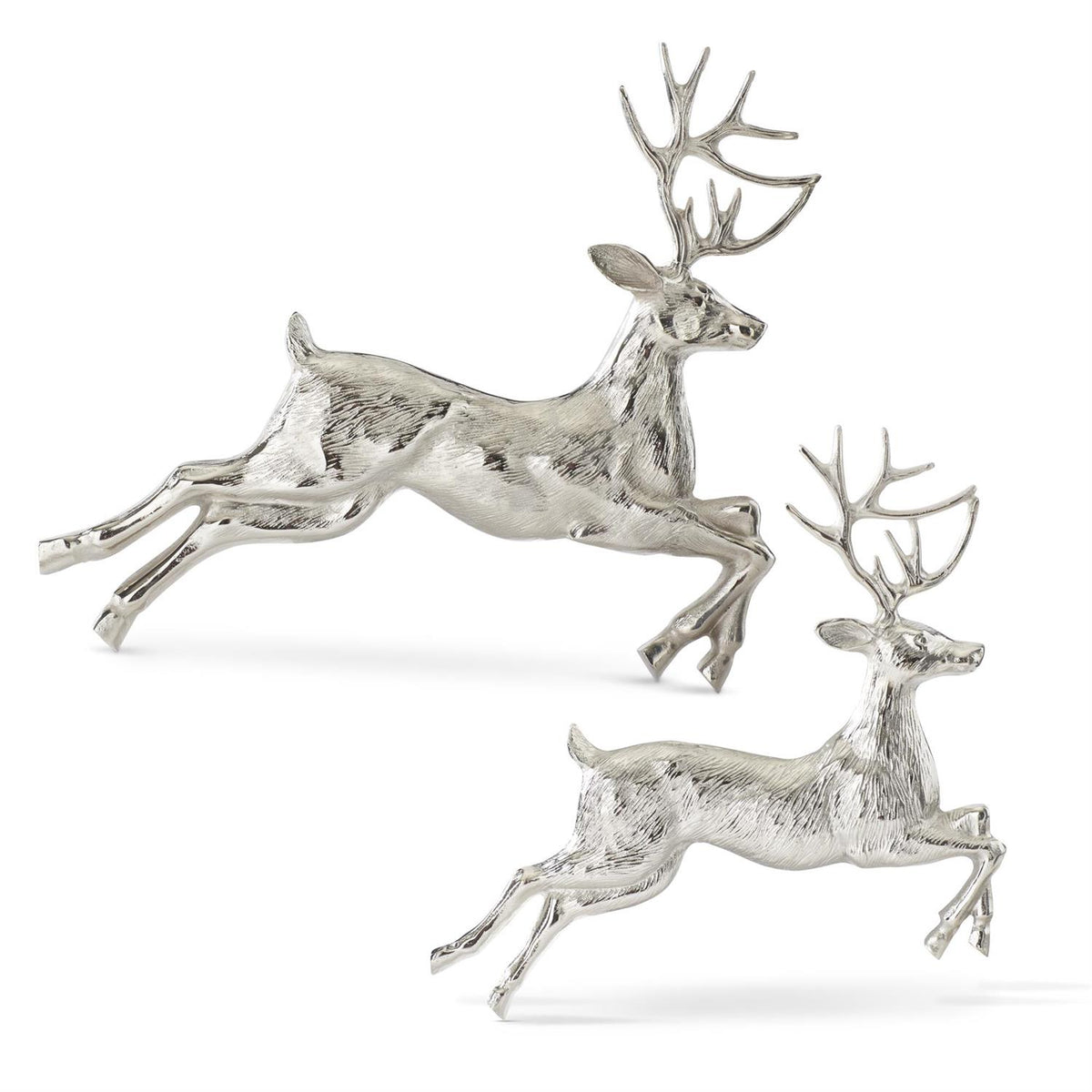 Silver Metal Leaping Deer Wall Art