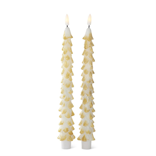 Gold LED Christmas Tree Taper Candles