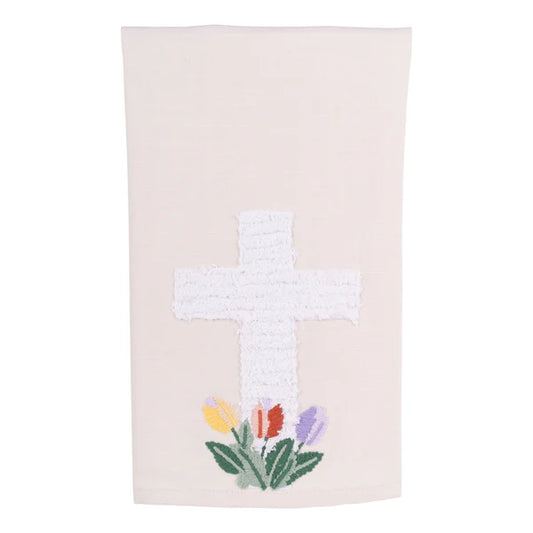 Cross and Tulips Tea Towel