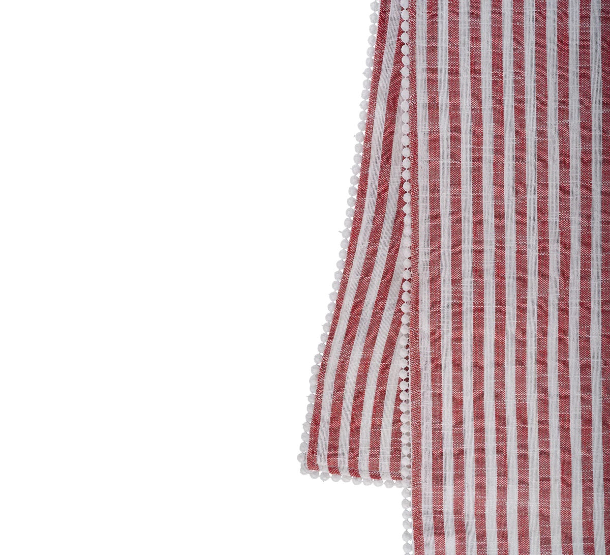 Red and White Striped Table Runner