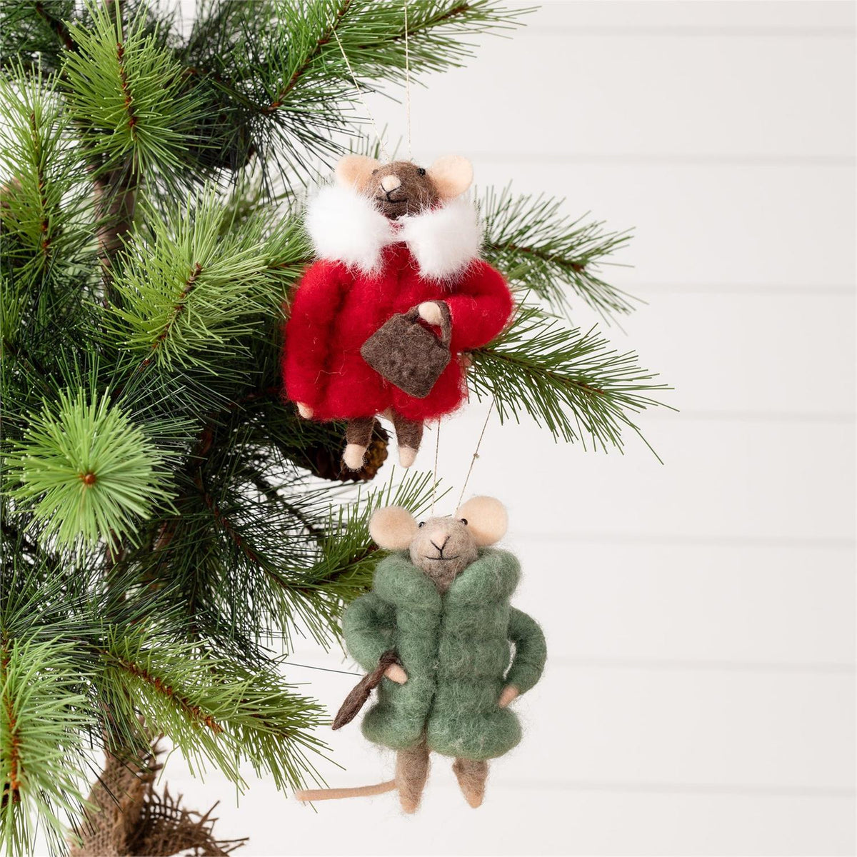 Felted Wool Cozy Winter Mice (2 Styles)