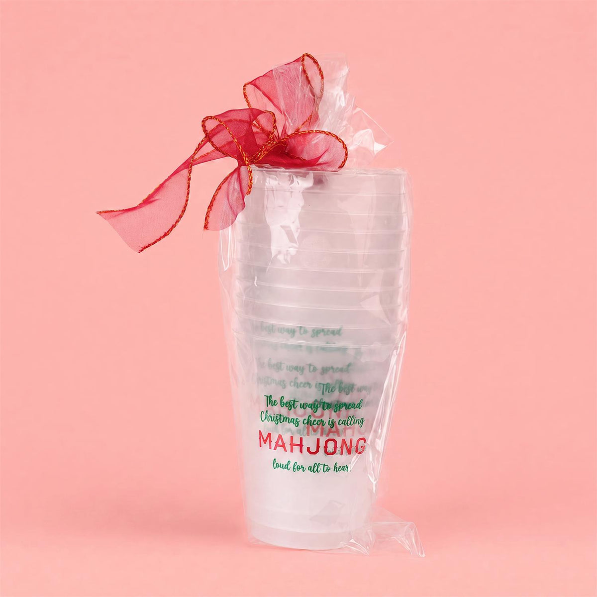 Frosted Mahjong Christmas Cups