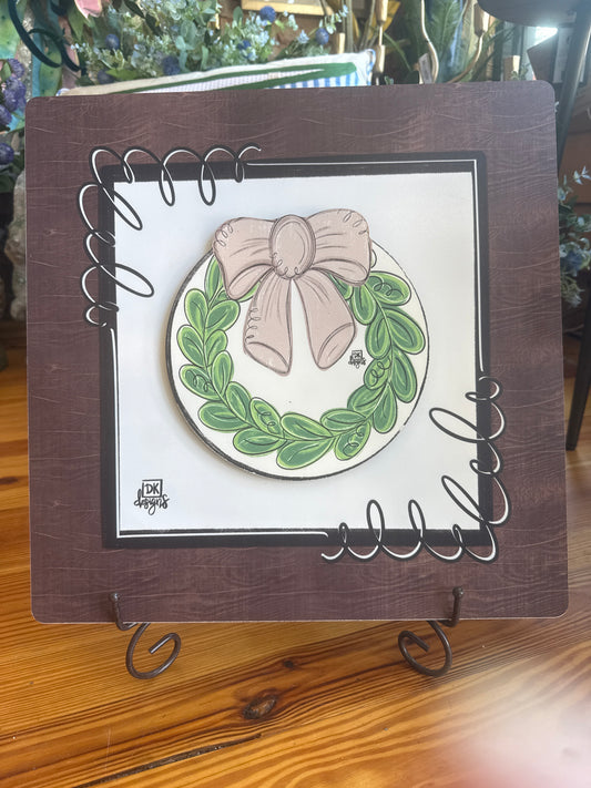 Stained Frame w/ Wreath Mini