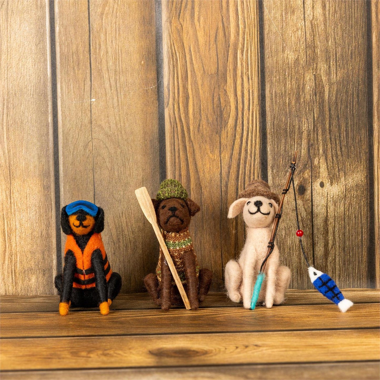 Felt Fishing Dogs