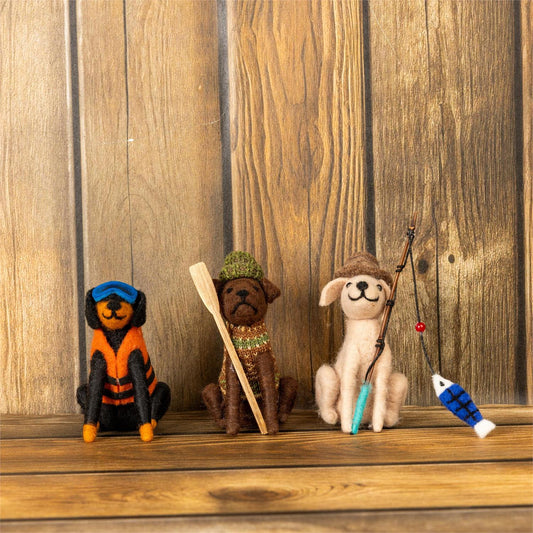 Felt Fishing Dogs