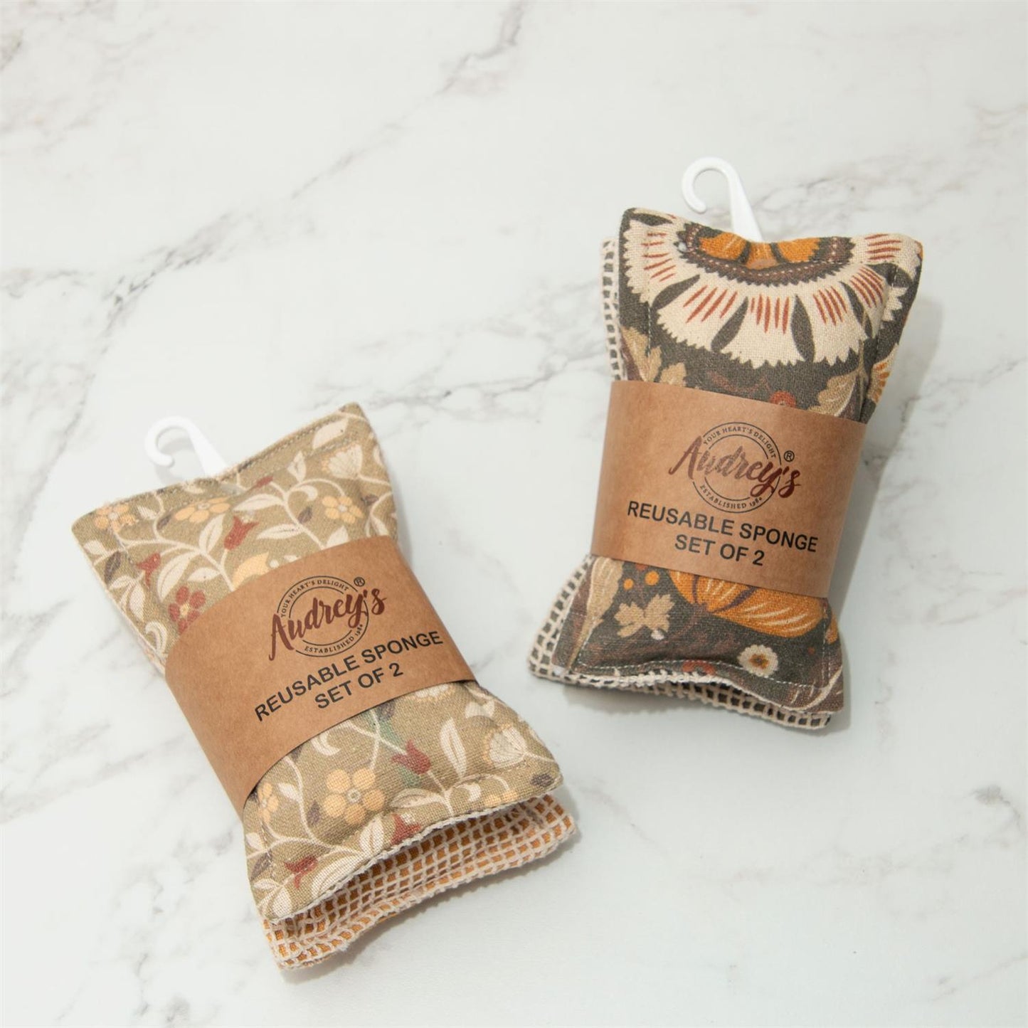 Reusable Fabric Sponges - Neutral Floral