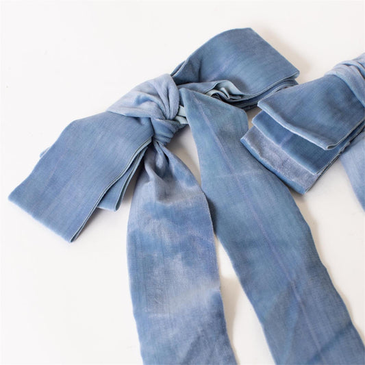 Blue Velvet Ribbon Bow