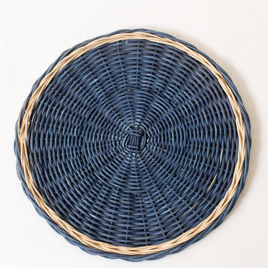 Blue Rattan Charger