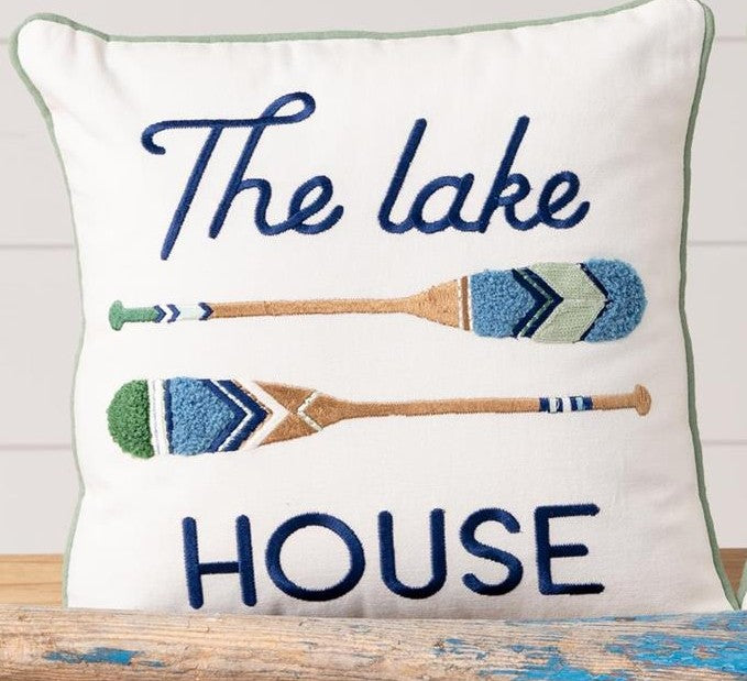 Embroidered Lake House Pillows