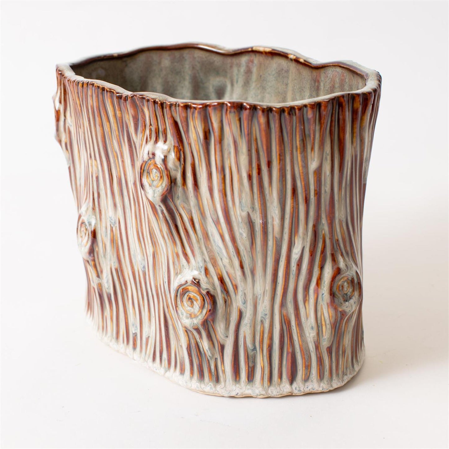 Faux Tree Stump Planter