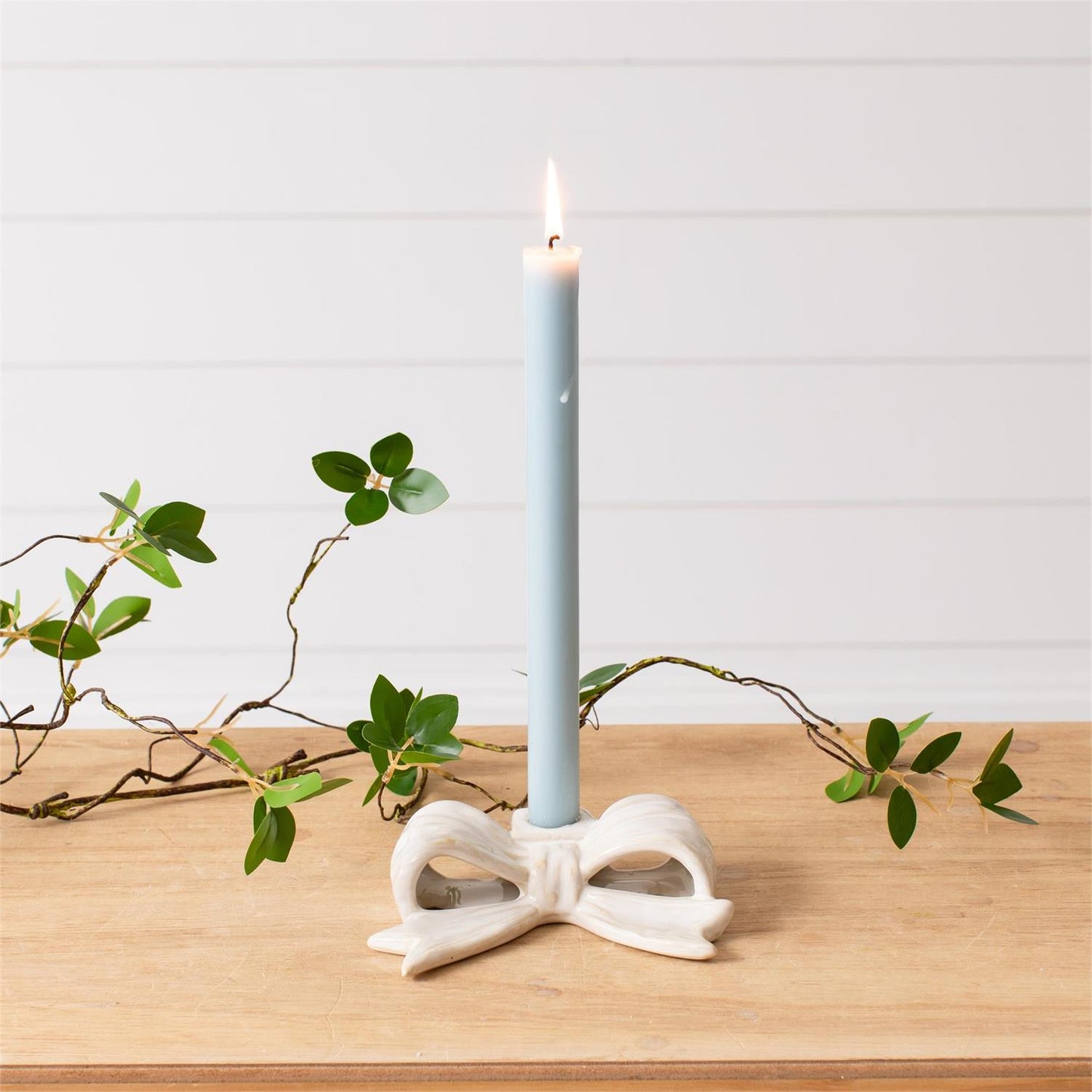 Candle Holder - White Bow Shaped