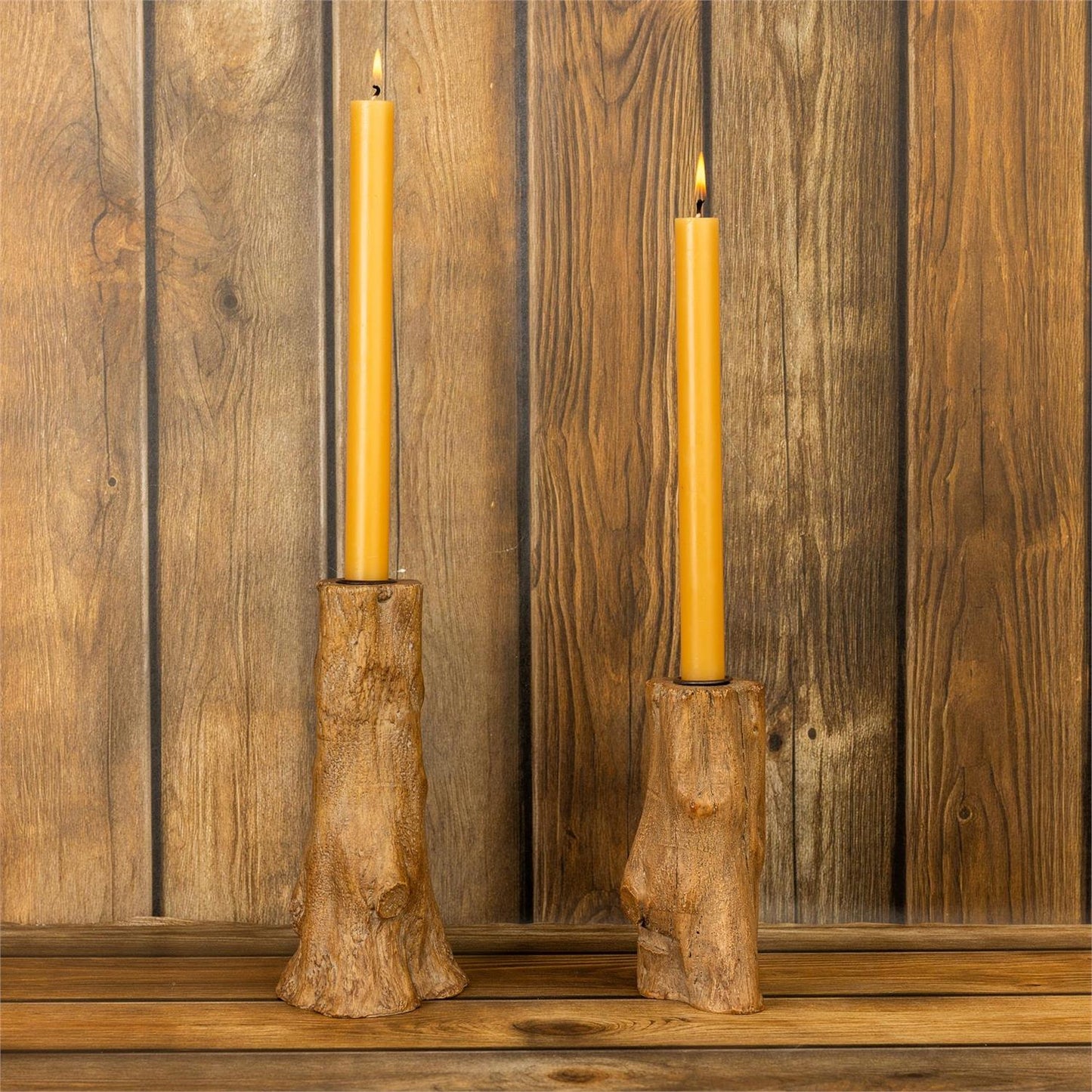 Tree Stump Taper Holders - Set of 2