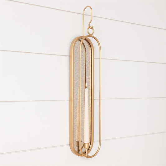 Wall Mirrored Sconce with Candle Holder
