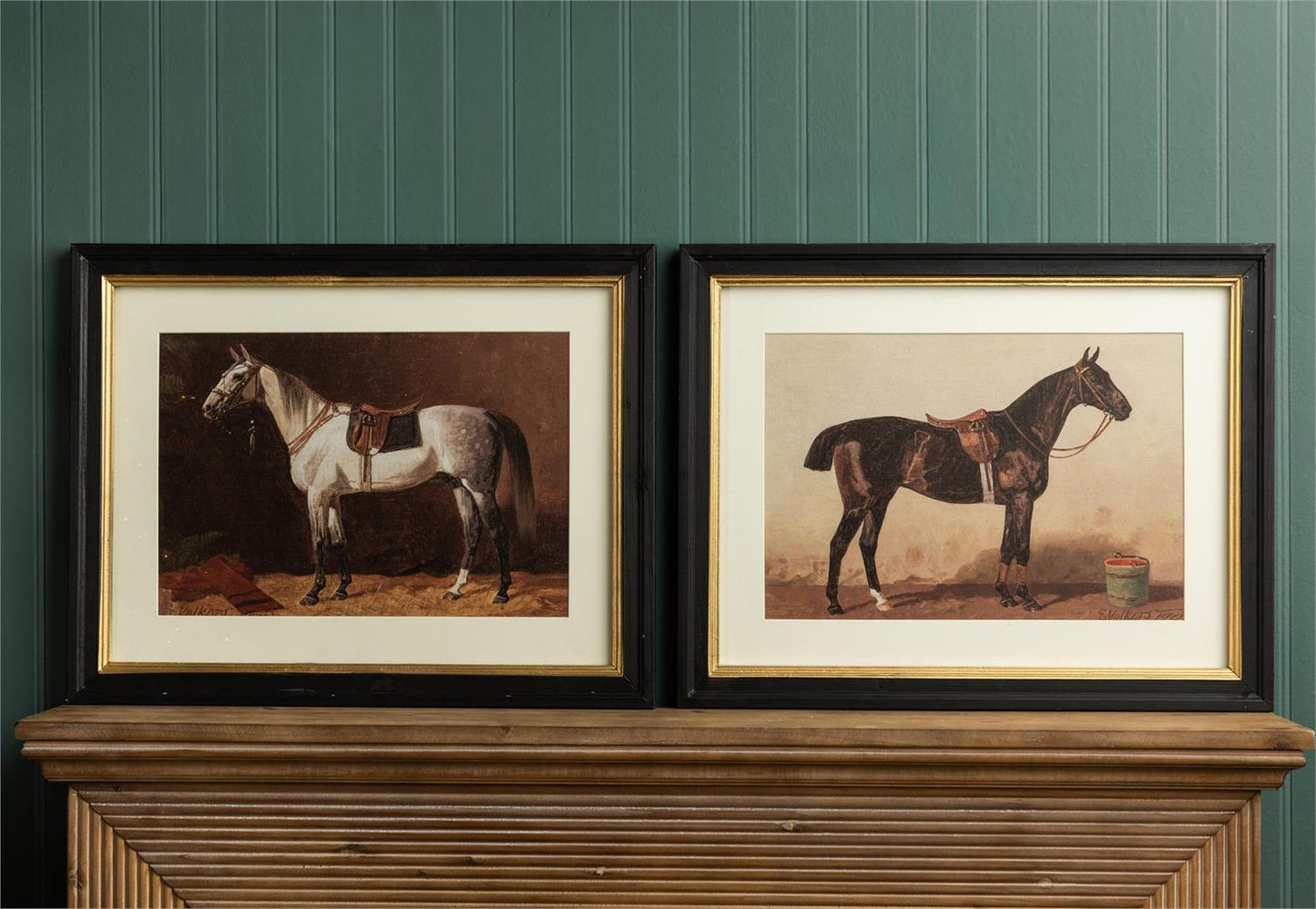 Saddled Riding Horses Framed Print