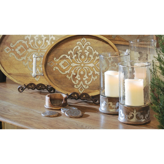 Heritage Inlay Wood Candleholder