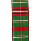 Red and Green Plaid Dupioni Verde Ribbon