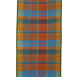 Tierra Plaid Sunset Wired Edge Ribbon