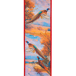 Pheasant Horizon Dupioni Fused Backed Wired Ribbon