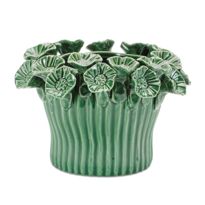 Floral Stoneware Container