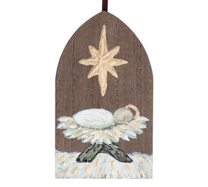 Arch Shaped Wooden Ornament With Jesus