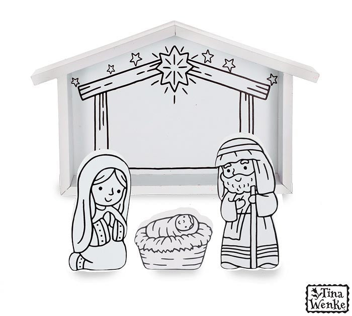 Color Me Nativity - 4 Piece Set