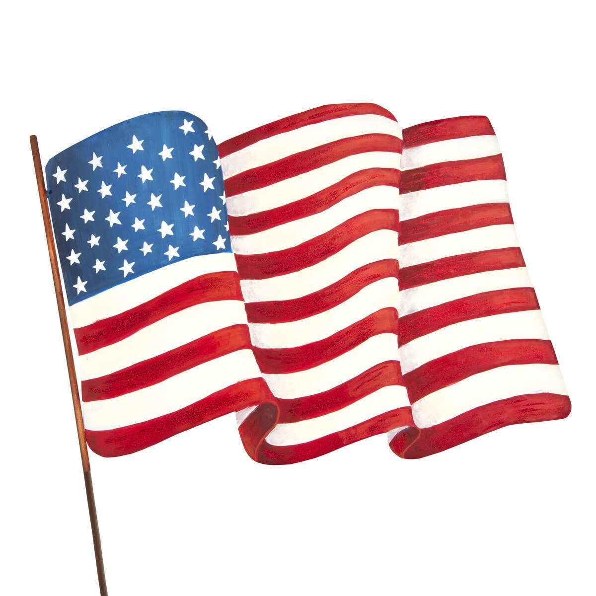 Waving American Flag Stake