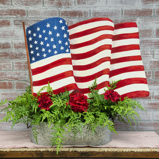Waving American Flag Stake