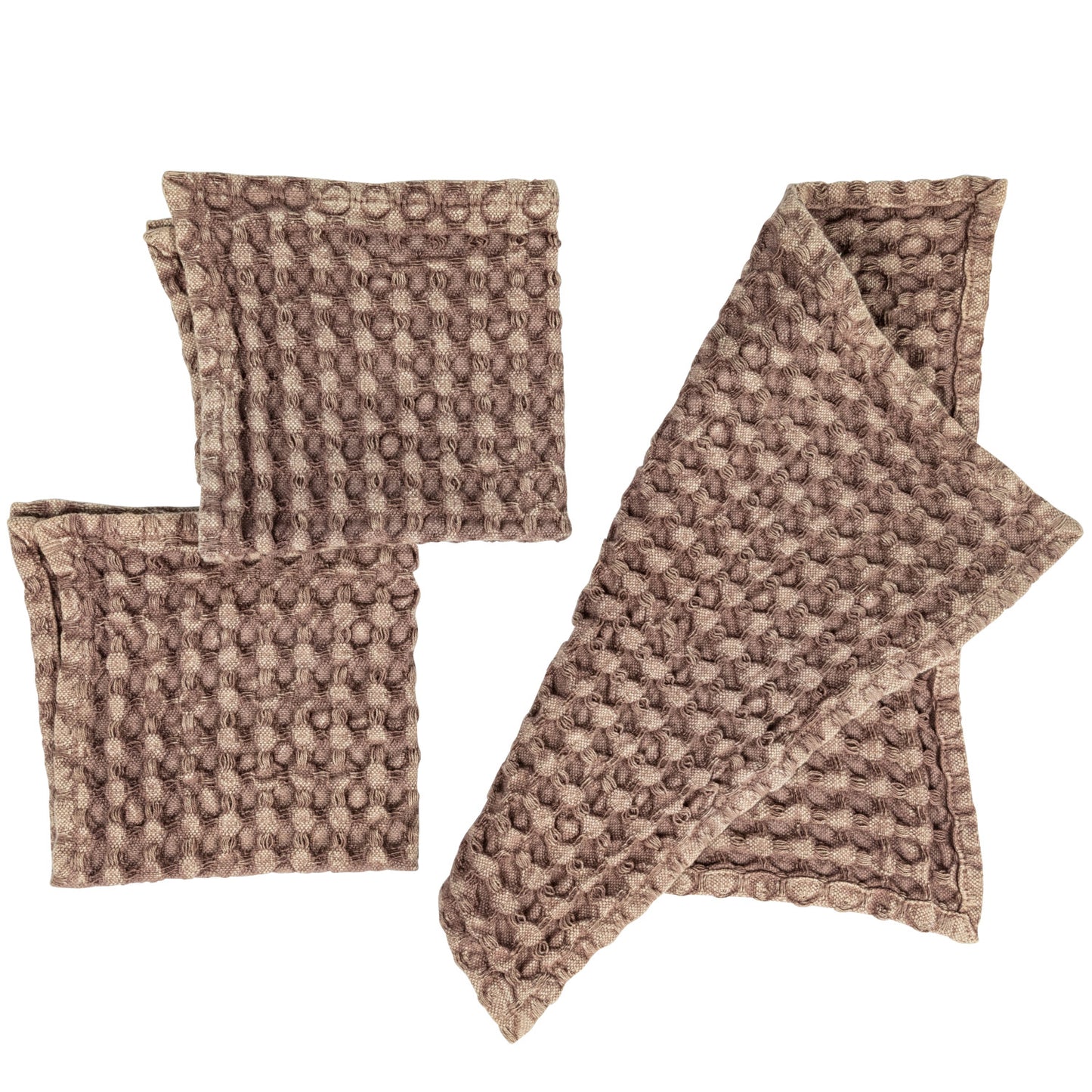 Stonewashed Cotton Waffle Weave Dish Cloths, Set of 3