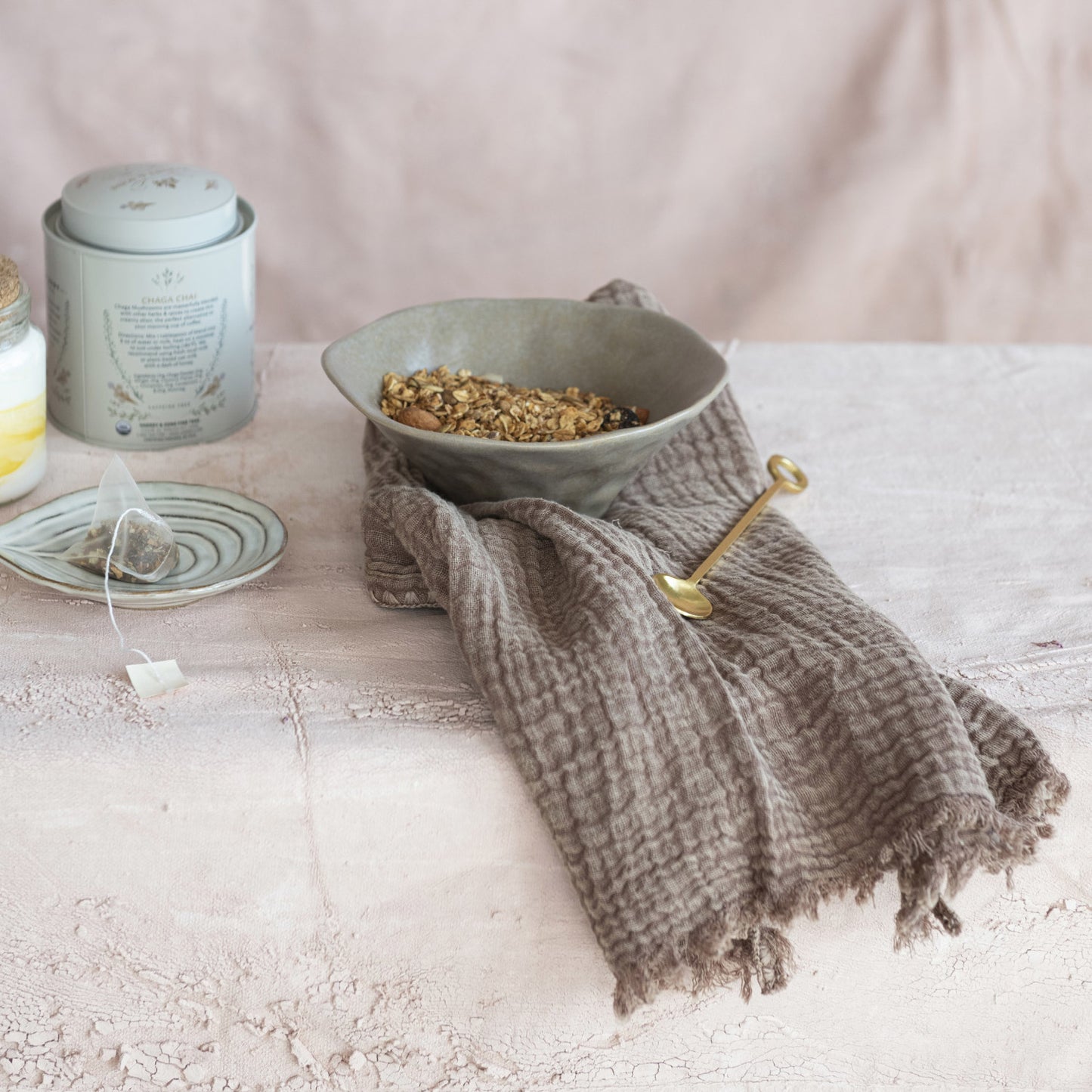 Stonewashed Cotton Waffle Weave Tea Towel