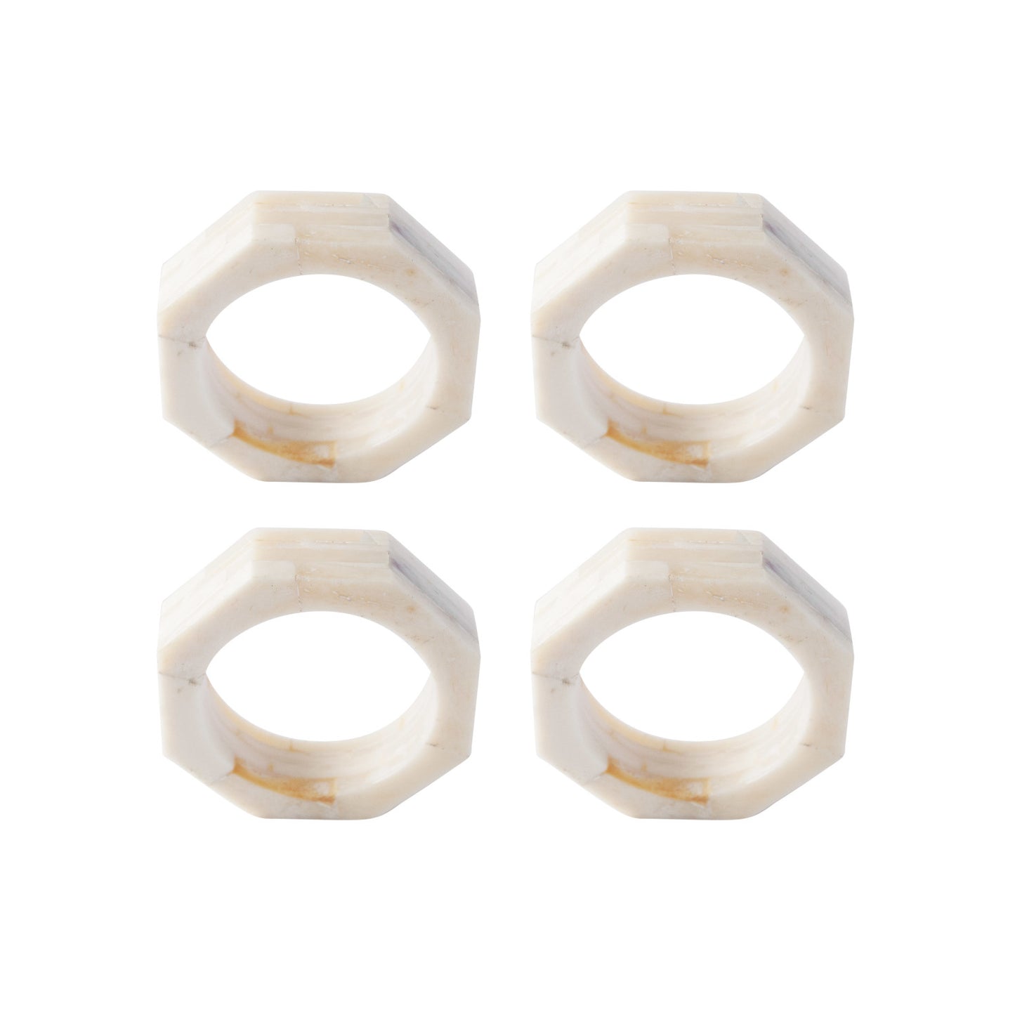 Octagon Shaped Resin Napkin Rings, Set of 4