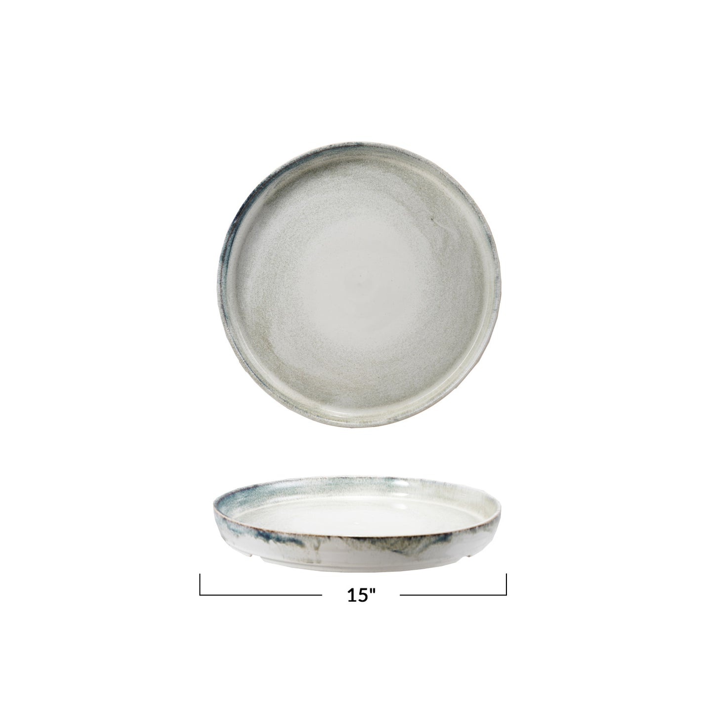 Blue and White Stoneware Platter
