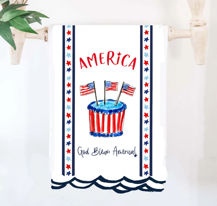 "God Bless America" Birthday Tea Towel