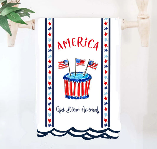 "God Bless America" Birthday Tea Towel