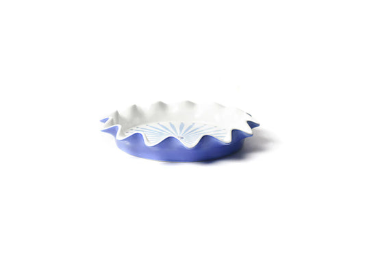Iris Blue Burst Ruffle Pie Dish