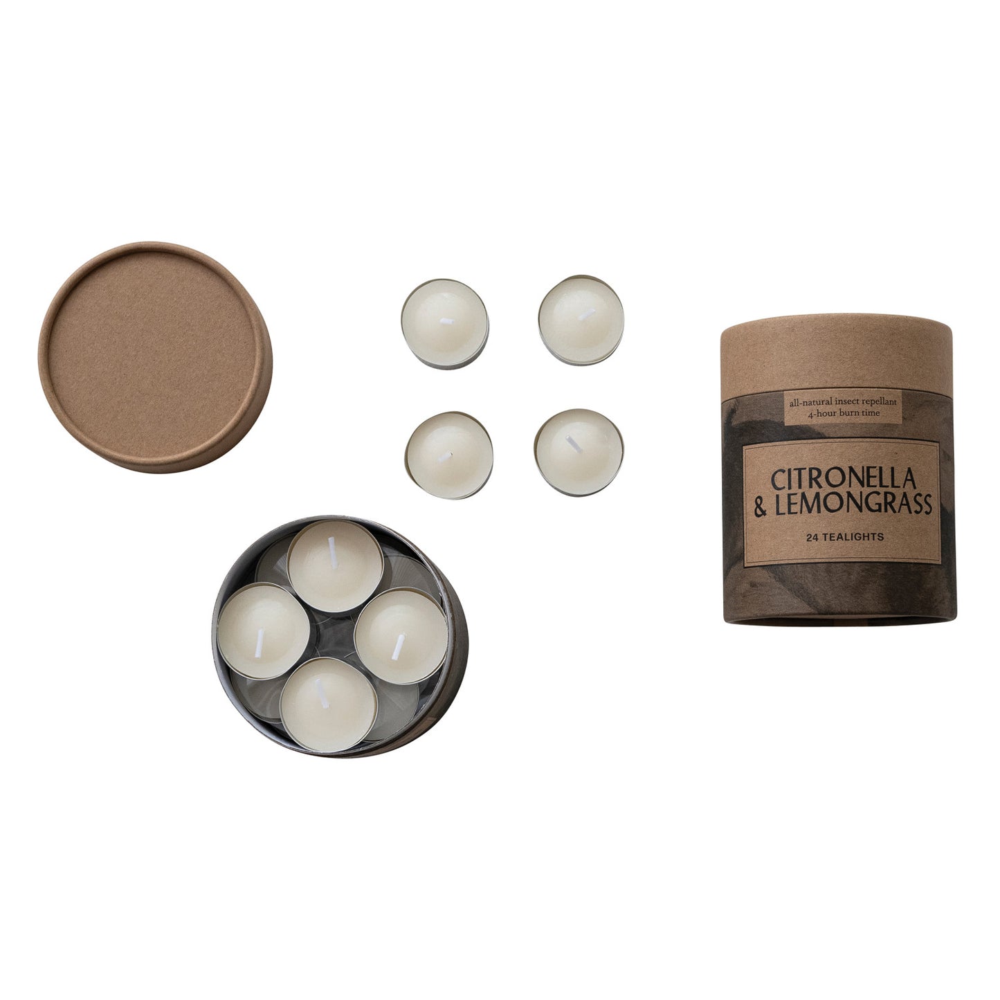 Citronella & Lemongrass Scented Tealights, Boxed Set of 24