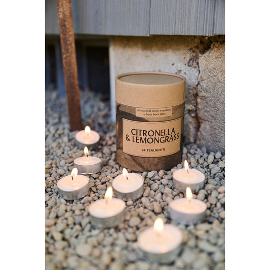 Citronella & Lemongrass Scented Tealights, Boxed Set of 24