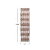 Woven Cotton Table Runner, Cream Color, Brown & Orange Color Plaid