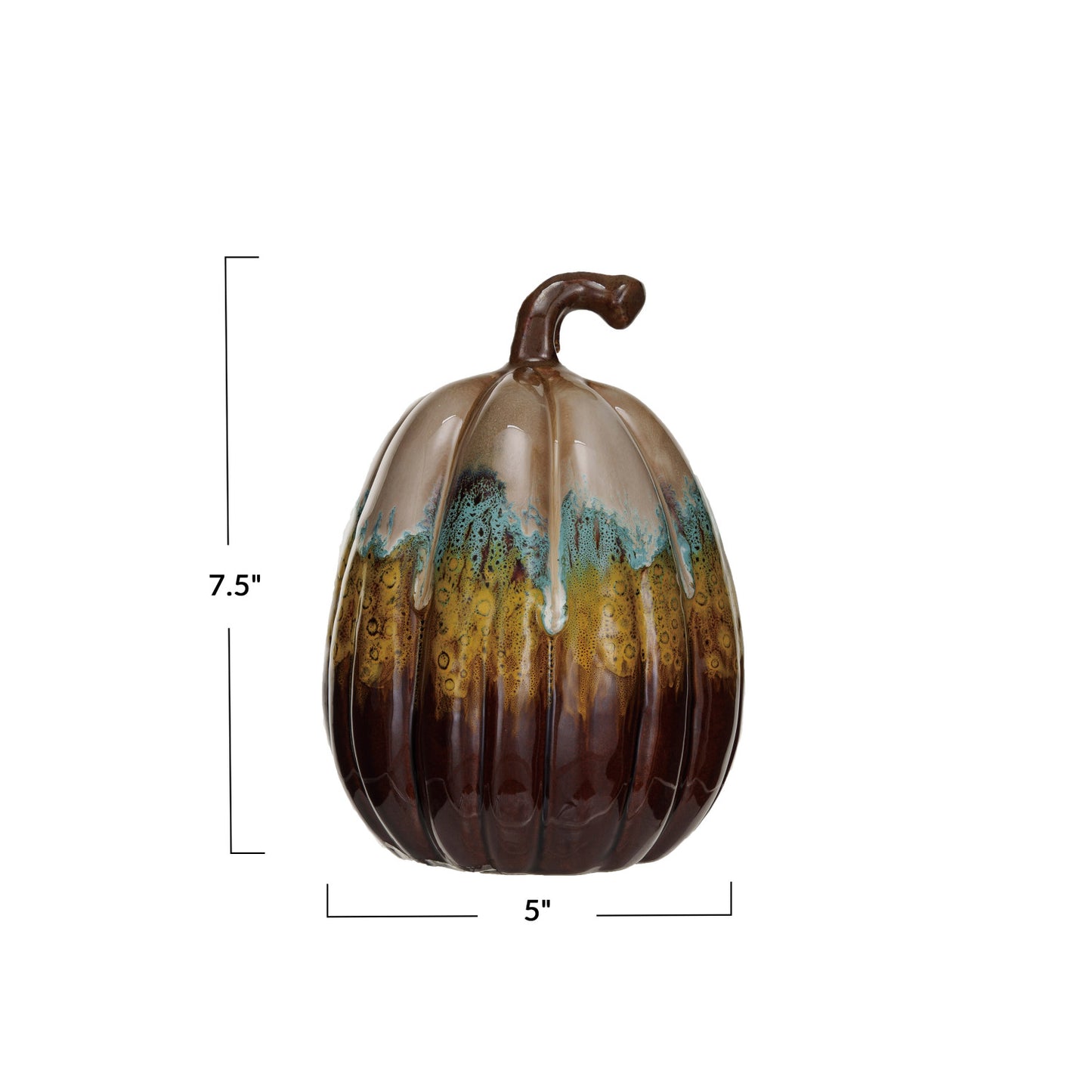 Stoneware Pumpkin, Reactive Glaze, Multi Color