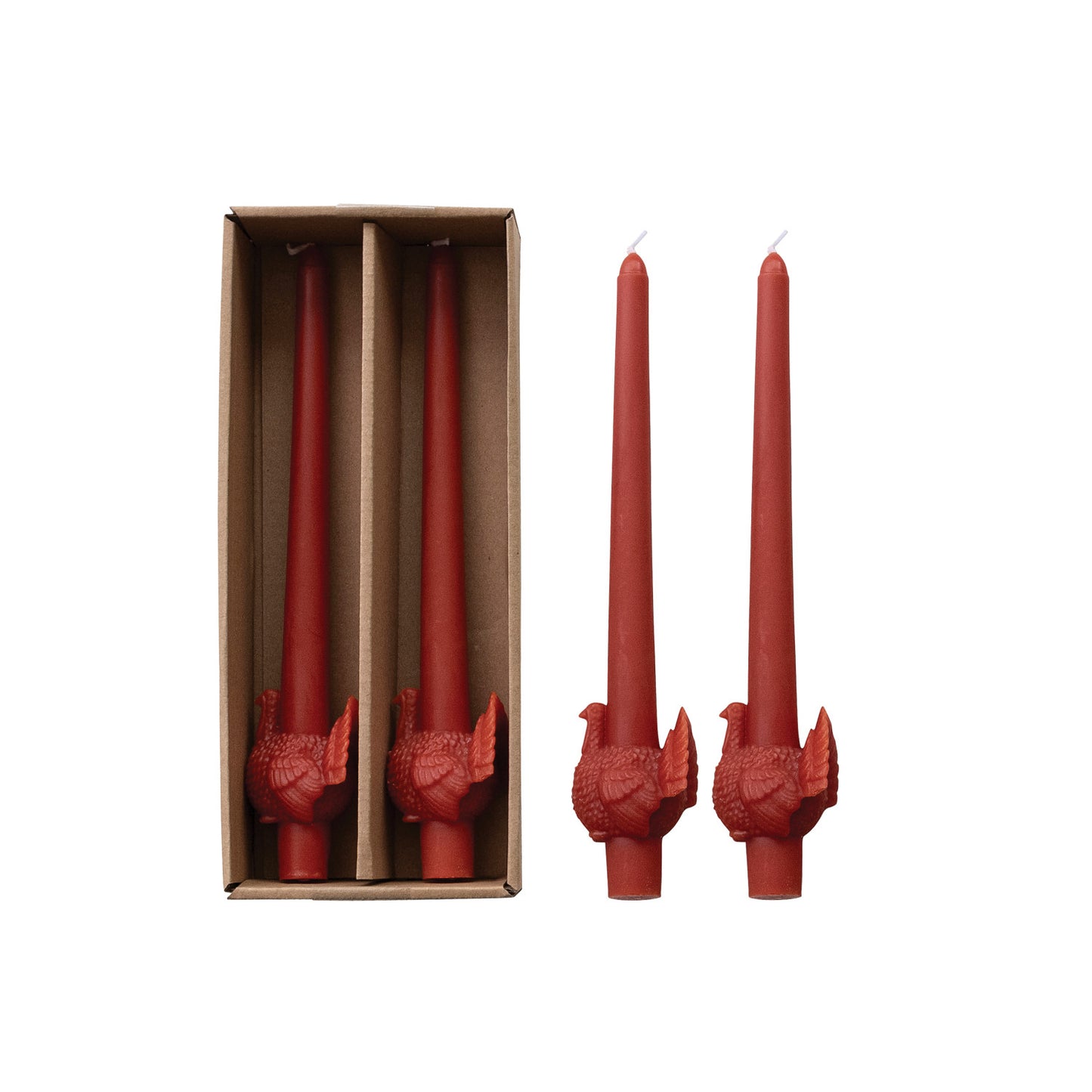 Unscented Turkey Taper Candles, Set of 2
