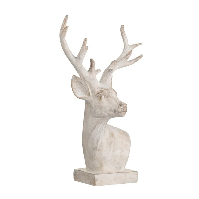 White Hart Deer Sculpture